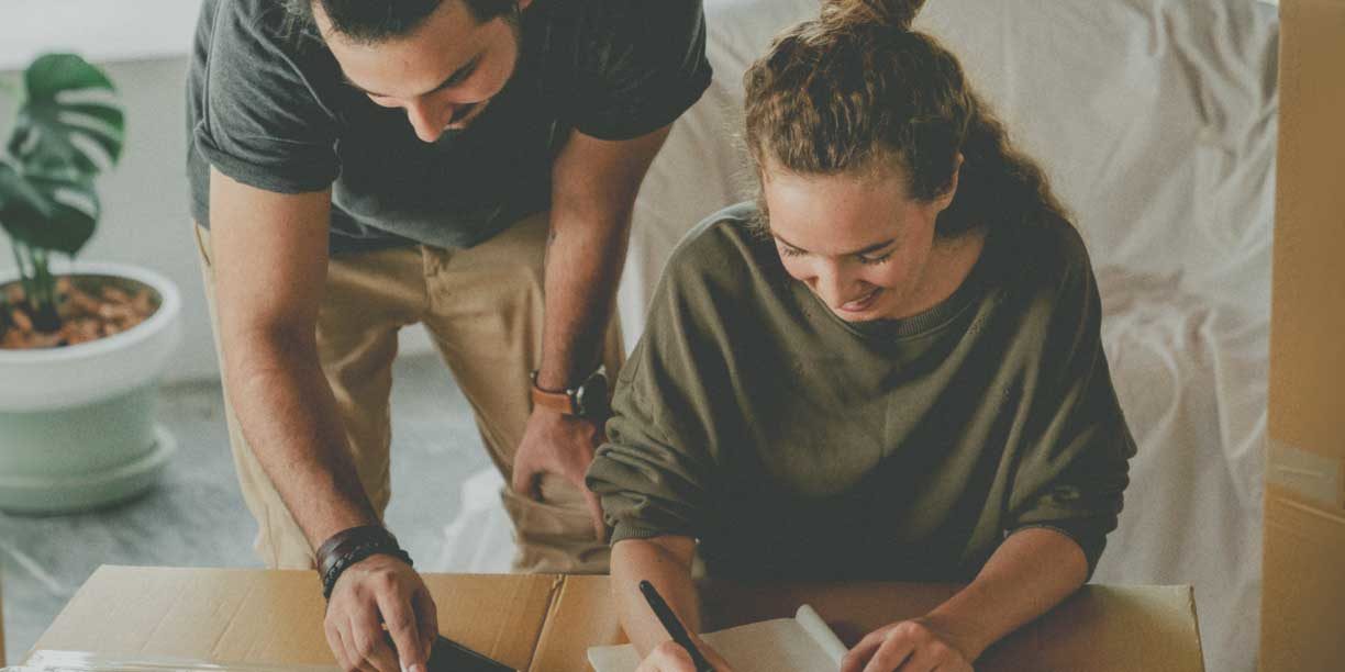 Couple working together