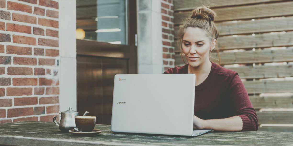 woman on computer