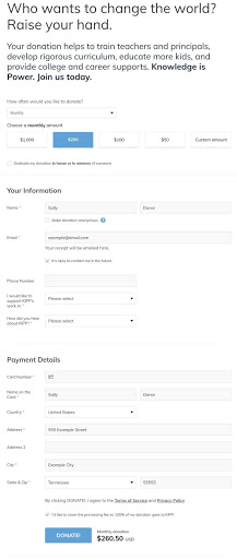 pass-through parameter example on campaign page