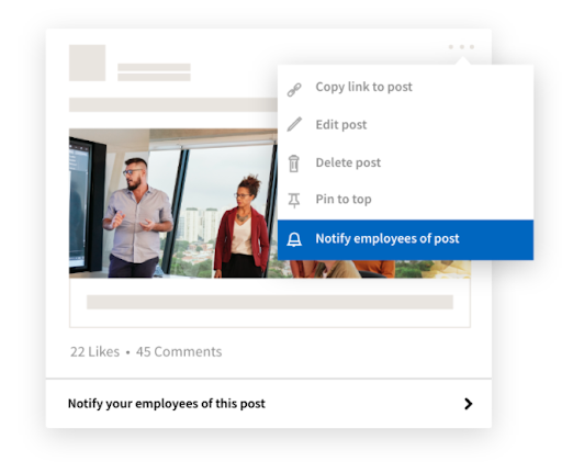 linkedin employee notification