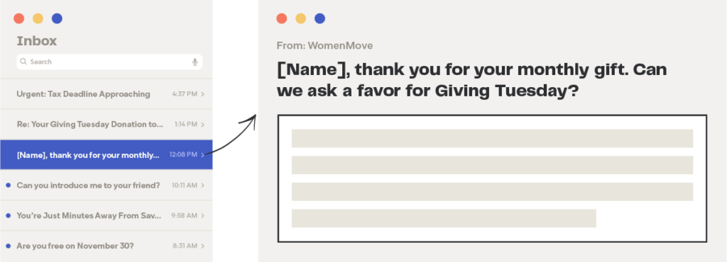 Giving Tuesday email subject line